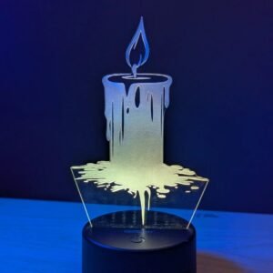GearUP Acrylic Multicolor Night Lam (Candle) – Black